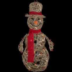 Sale Lighted Glittered Snowman and Berries Outdoor Christmas Decoration - 28