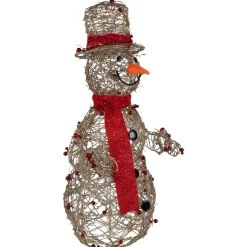 Sale Lighted Glittered Snowman and Berries Outdoor Christmas Decoration - 28