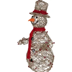 Sale Lighted Glittered Snowman and Berries Outdoor Christmas Decoration - 28