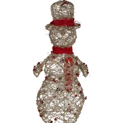 Sale Lighted Glittered Snowman and Berries Outdoor Christmas Decoration - 28