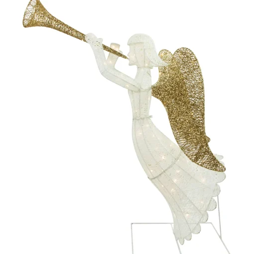 Online Lighted Glittered Trumpeting Angel Outdoor Christmas Decoration - 48" - Clear Lights Angels