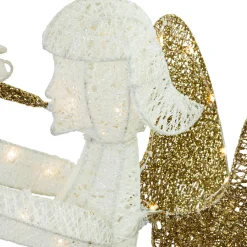 Online Lighted Glittered Trumpeting Angel Outdoor Christmas Decoration - 48