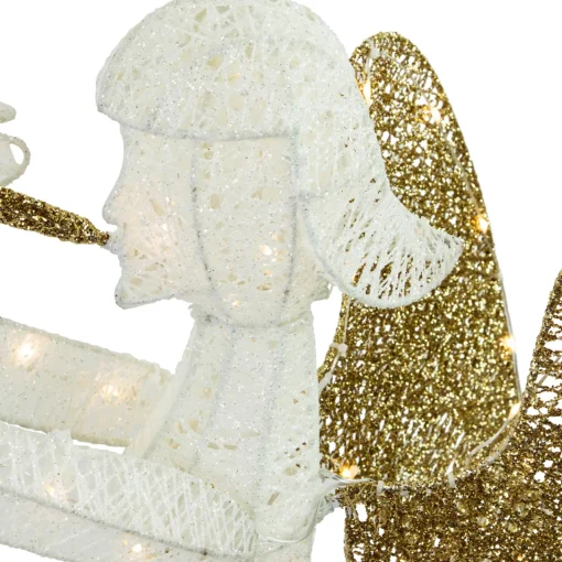 Online Lighted Glittered Trumpeting Angel Outdoor Christmas Decoration - 48" - Clear Lights Angels