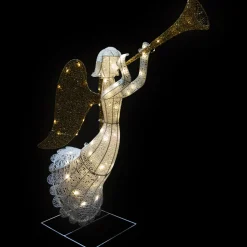 Online Lighted Glittered Trumpeting Angel Outdoor Christmas Decoration - 48