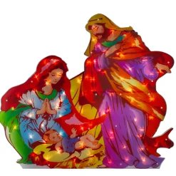 Lighted Holy Family Nativity Scene Christmas Outdoor Decoration - 38" - Clear Lights Nativity