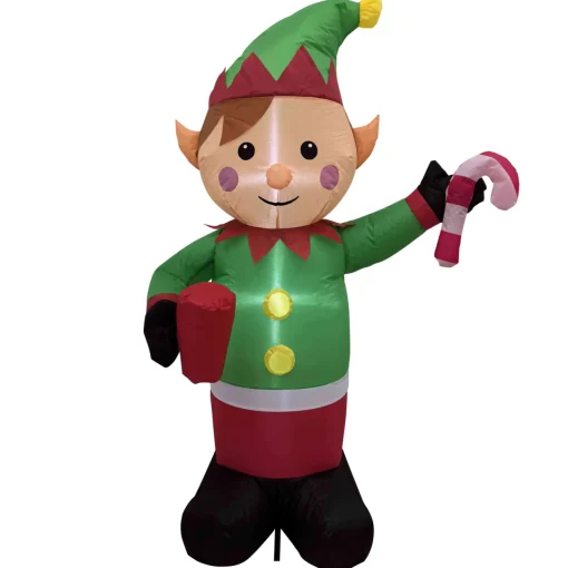 Best Lighted Inflatable Elf Outdoor Christmas Decoration - 4.25' Inflatable
