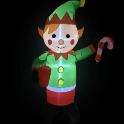 Best Lighted Inflatable Elf Outdoor Christmas Decoration - 4.25' Inflatable