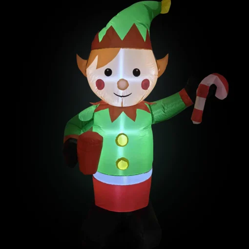 Best Lighted Inflatable Elf Outdoor Christmas Decoration - 4.25' Inflatable