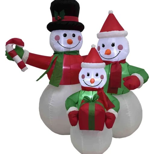 Clearance Lighted Inflatable Family of Snowman Outdoor Christmas Decoration - 4' Inflatable