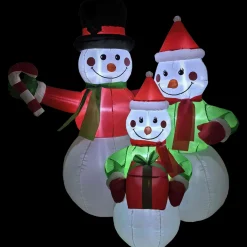 Clearance Lighted Inflatable Family of Snowman Outdoor Christmas Decoration - 4' Inflatable