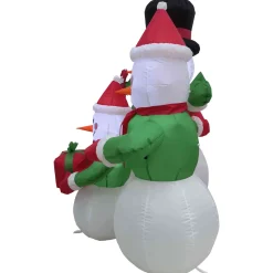 Clearance Lighted Inflatable Family of Snowman Outdoor Christmas Decoration - 4' Inflatable