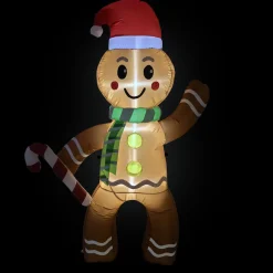 Outlet Lighted Inflatable Gingerbread Man Outdoor Christmas Decoration - 5' Inflatable