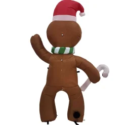 Outlet Lighted Inflatable Gingerbread Man Outdoor Christmas Decoration - 5' Inflatable
