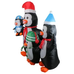 Outlet Lighted Inflatable Penguin Family Christmas Yard Art - 5' - Cool White Lights Animals