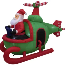 Sale Lighted Inflatable Santa with Helicopter Outdoor Christmas Decoration -7' Inflatable