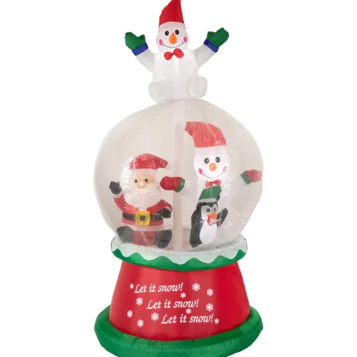 Hot Lighted Inflatable Santa and Friends Snow Globe Outdoor Christmas Decoration - 6.75' Inflatable