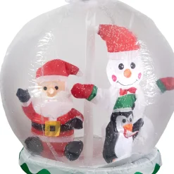 Hot Lighted Inflatable Santa and Friends Snow Globe Outdoor Christmas Decoration - 6.75' Inflatable