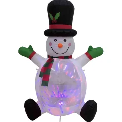 Best Lighted Inflatable Snowman with Top Hat Outdoor Christmas Decoration - 4' Inflatable