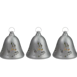 Best Lighted Musical Bells Christmas Decorations - 6.5" - Silver - Warm White - Set of 3 Bells