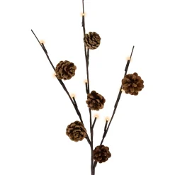 New Lighted Pinecone Christmas Branch Bundle - 23