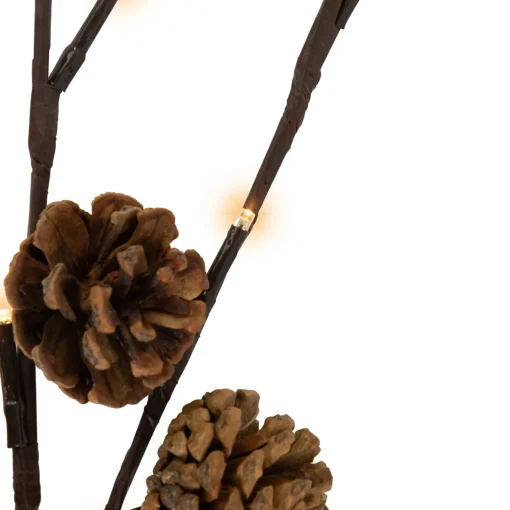 New Lighted Pinecone Christmas Branch Bundle - 23" - Warm White LED - Set of 3 Sprays, Picks & Branches