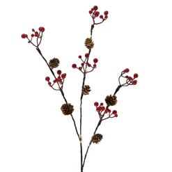 Sale Lighted Pinecones and Berries Christmas Spray - 29