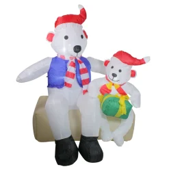 Sale Lighted Polar Bear Family Outdoor Christmas Inflatable - 4' - Cool White Lights Animals