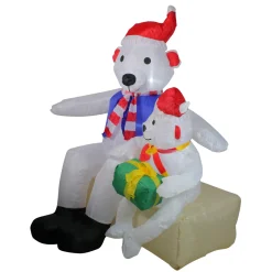 Sale Lighted Polar Bear Family Outdoor Christmas Inflatable - 4' - Cool White Lights Animals