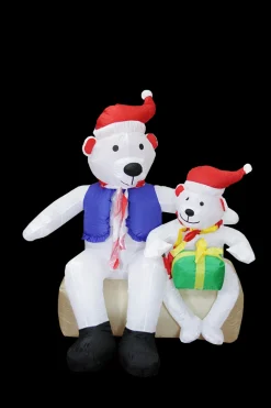 Sale Lighted Polar Bear Family Outdoor Christmas Inflatable - 4' - Cool White Lights Animals