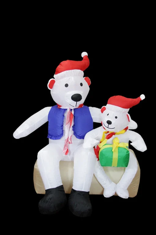 Sale Lighted Polar Bear Family Outdoor Christmas Inflatable - 4' - Cool White Lights Animals