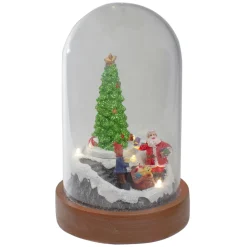 Hot Lighted Santa and Christmas Tree Cloche Style Decoration - 7