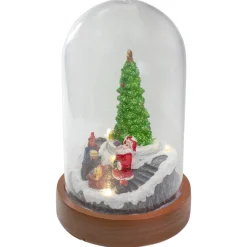 Hot Lighted Santa and Christmas Tree Cloche Style Decoration - 7