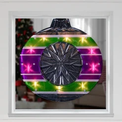 Sale Lighted Shimmering Christmas Ornament Window Silhouette - 15.5