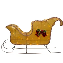Sale Lighted Shiny Sleigh Outdoor Christmas Decoration - 36" - Gold - Clear Lights Trains