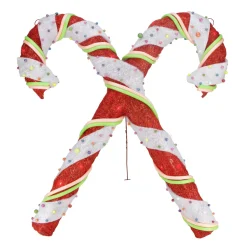Online Lighted Sisal Double Candy Cane Christmas Outdoor Decoration - 26" - Clear Lights Candy