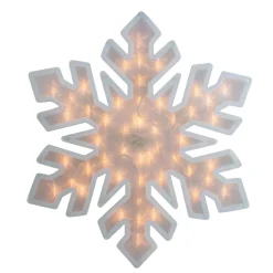 Online Lighted Snowflake Window Silhouette Christmas Decoration - 20" - Clear Lights Window