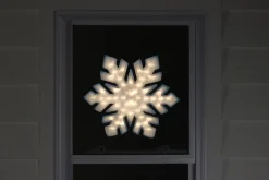 Online Lighted Snowflake Window Silhouette Christmas Decoration - 20" - Clear Lights Window