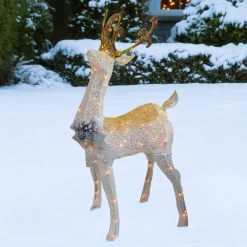 Sale Lighted Standing Buck Outdoor Christmas Decoration - 48" - Warm White Lights Animals