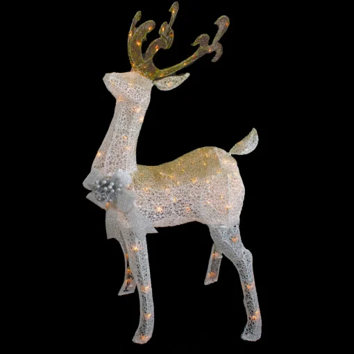 Sale Lighted Standing Buck Outdoor Christmas Decoration - 48" - Warm White Lights Animals
