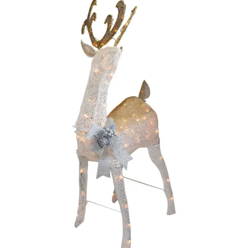 Sale Lighted Standing Buck Outdoor Christmas Decoration - 48" - Warm White Lights Animals
