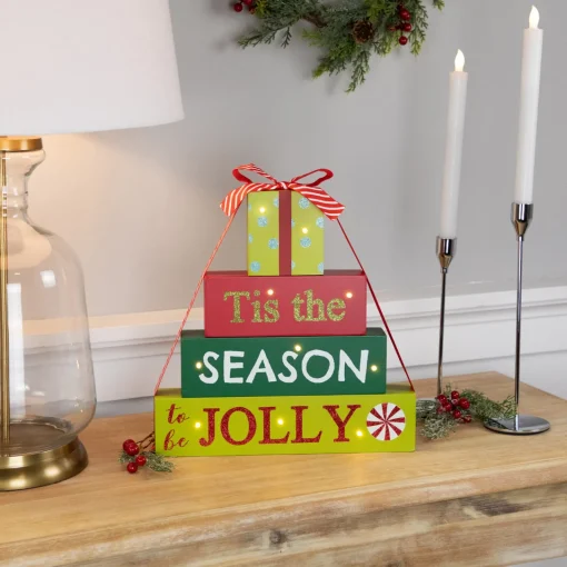 Sale Lighted "Tis The Season To Be Jolly" Christmas Decoration - 11.75" Wall