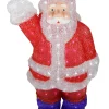 Lighted Waving Santa Claus Commercial Grade Acrylic Christmas Display Decoration - 2' Santa Claus