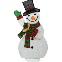Sale Lighted Waving Snowman Outdoor Christmas Decoration - 32" - Clear Lights Snowmen