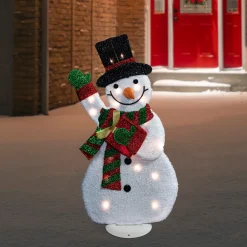 Sale Lighted Waving Snowman Outdoor Christmas Decoration - 32" - Clear Lights Snowmen