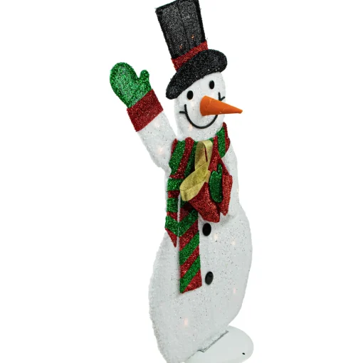 Sale Lighted Waving Snowman Outdoor Christmas Decoration - 32" - Clear Lights Snowmen