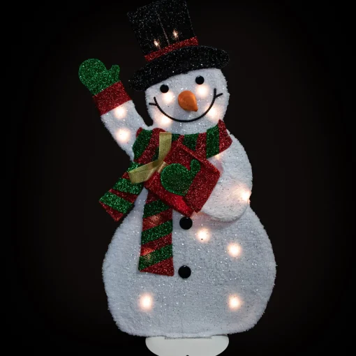 Sale Lighted Waving Snowman Outdoor Christmas Decoration - 32" - Clear Lights Snowmen