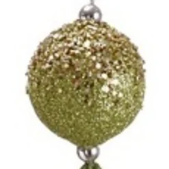 Best Lime Green Glitter Drenched Christmas Ball Ornament with Tassels 12" (300mm) Glass|Ball Ornaments