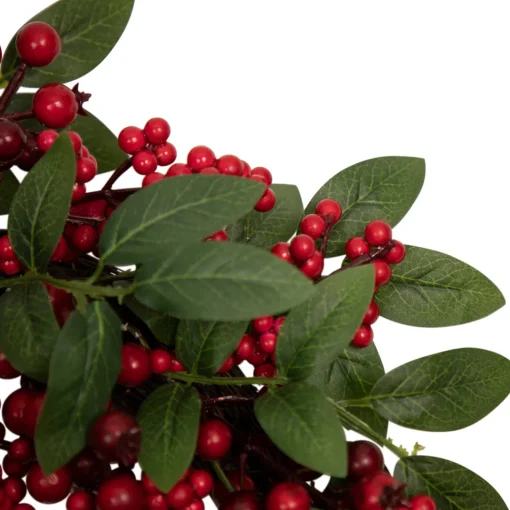 Outlet Lush Berry and Leaf Artificial Christmas Wreath, 18-Inch, Unlit Unlit