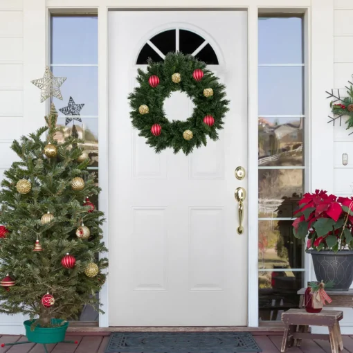 Outlet Lush Mixed Pine Artificial Christmas Wreath - 24" - Unlit Unlit