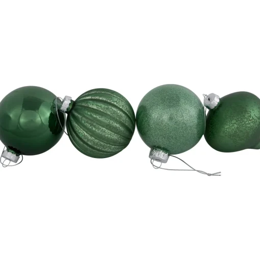 Hot Matte and Shiny Finish Ball Glass Christmas Ornaments - 3" (80mm) - Dark Aquamarine - 9ct Glass|Ball Ornaments